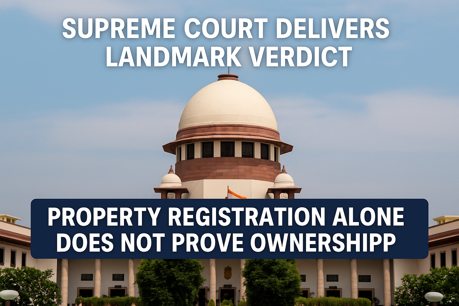 Supreme Court Delivers Landmark Verdict: Property Registration Alone Does Not Prove Ownership